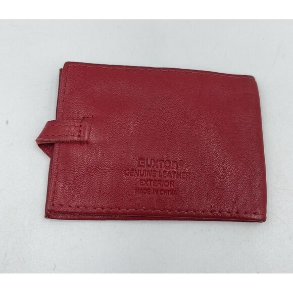 Buxton Card And ID wallet Red leather - Picture 4 of 9